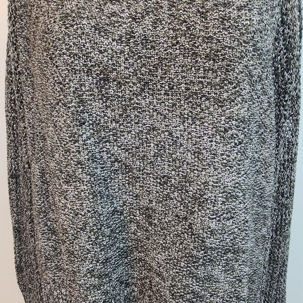 American Eagle Black White Marled Open Knit Shoulder Sleeves Hooded Sweater XL - Picture 11 of 15